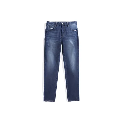 PEACEBIRD MEN Jeans Men Dark Blue 1 Classic Straight Fit