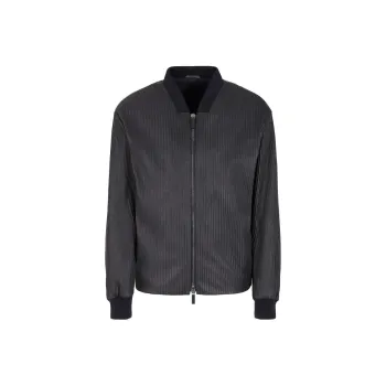 GIORGIO ARMANI Leather Jacket Men's Black