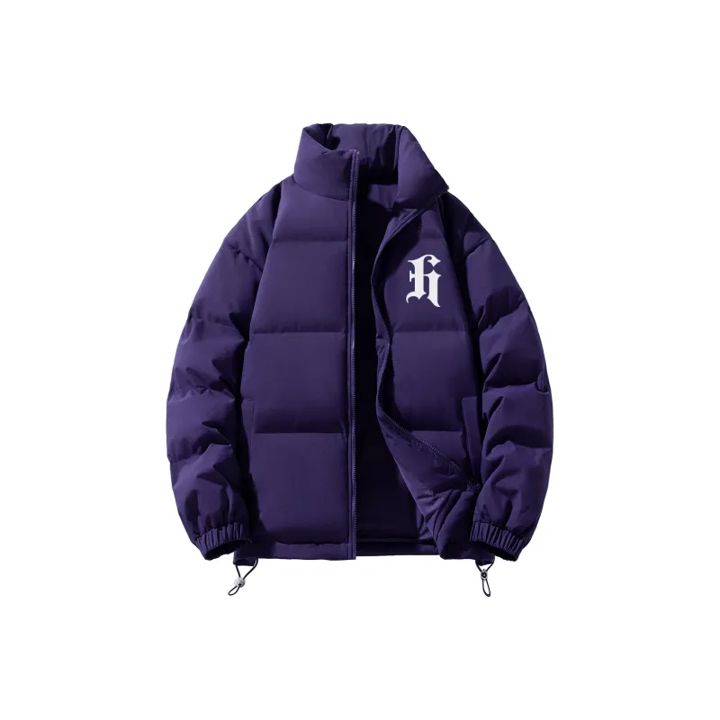 HEISU Quilting Cocoon Shaped Puffer Jacket Winter Unisex-4