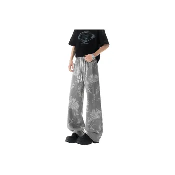HOKLV Jeans Unisex Gray