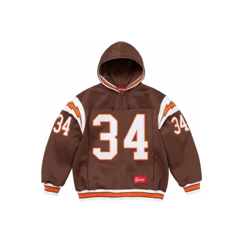 Supreme Football Zip Up Hooded Sweatshirt