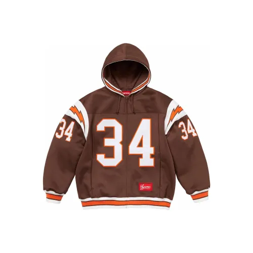Supreme Football Zip Up Hooded Sweatshirt