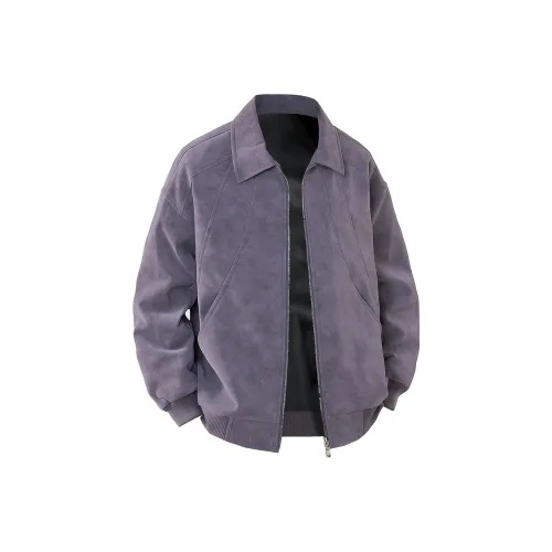H2P Jackets Coats Unisex Purple Gray