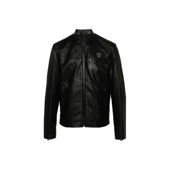 VERSACE JEANS COUTURE Logo patch Leather Jacket