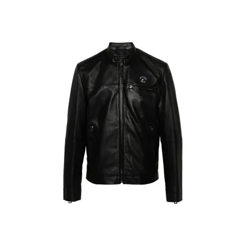 VERSACE JEANS COUTURE Logo patch Leather Jacket