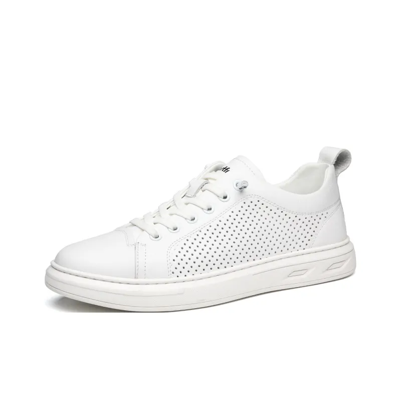 HD Slip Resistant, Abrasion Resistant, Lightweight, Breathable Low Top Skateboard Shoes Men's White-1