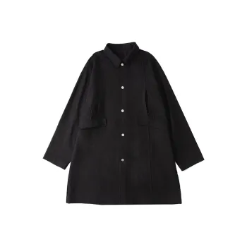 DECESOLO Trench Coats Unisex Black Gray Color