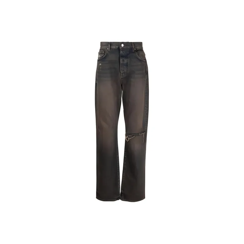 AMIRI Bar Logo Dark Wash Straight Leg Jeans-0