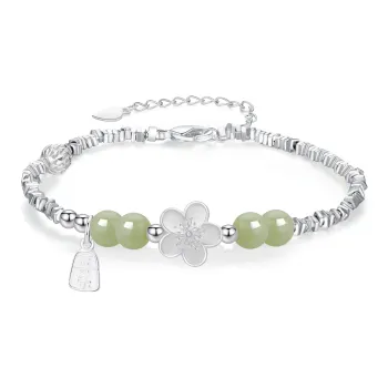 Master Kim Bracelets Pale Greenish White Jade Women's