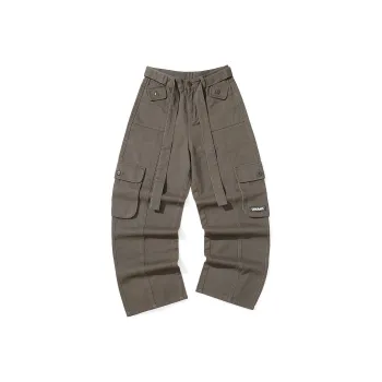 GENANX Casual Pants Unisex Military Coffee
