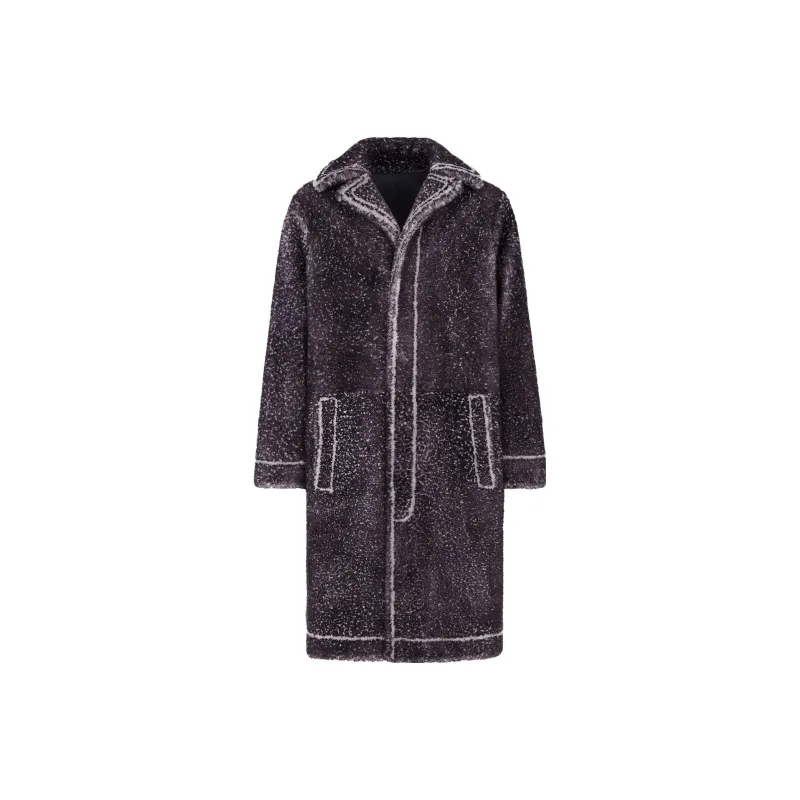 FENDI Leather Jacket Men's Blue-0