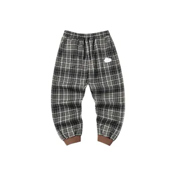 BIRDTALK Knitted Sweatpants Unisex Plaid