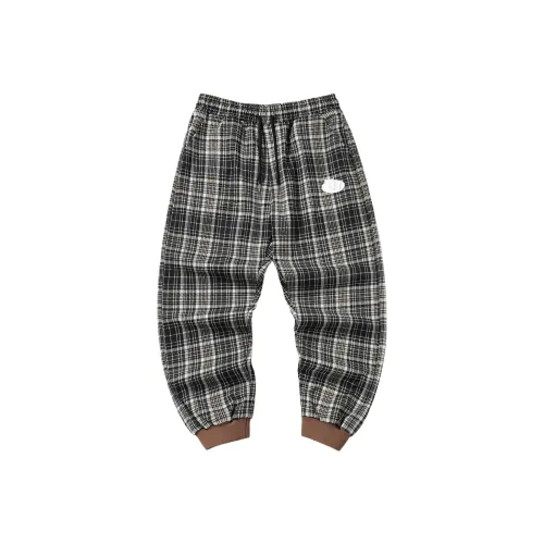 BIRDTALK Knitted Sweatpants Unisex Plaid