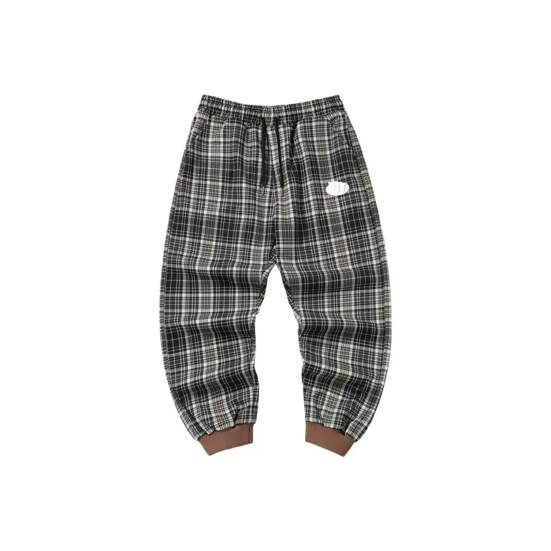 BIRDTALK Knitted Sweatpants Unisex Plaid-0