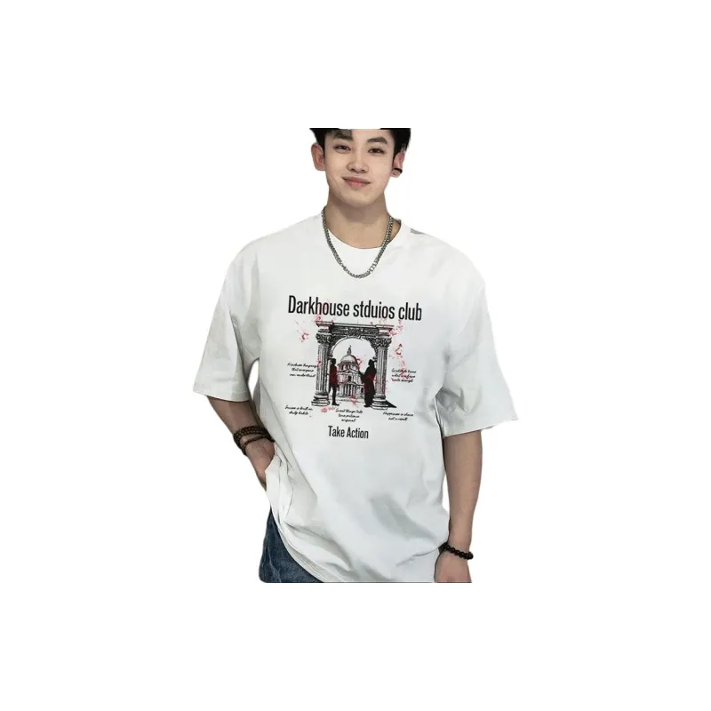 DARK HORSE Heavyweight 100% Cotton Couple Loose Fit T Shirt Unisex-0