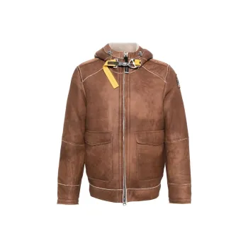 PARAJUMPERS Elton Logo-appliqué Leather Jacket