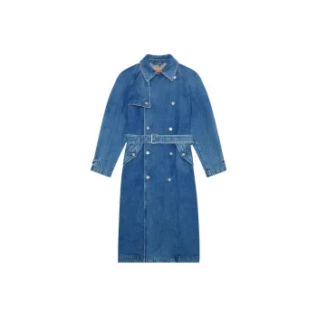 DIESEL Trench Coats Men Denim Blue