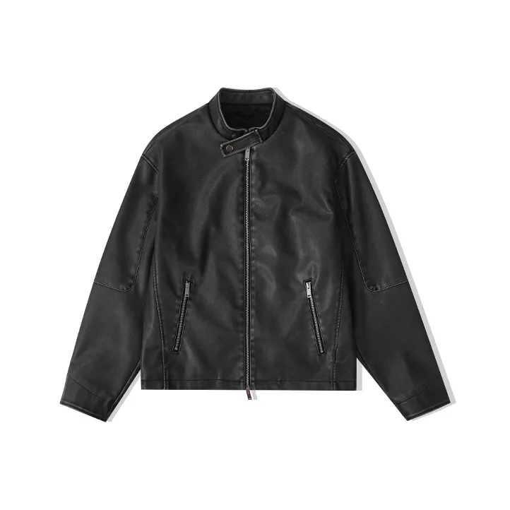 DIMC Leather Jacket Unisex Washed Gray-0