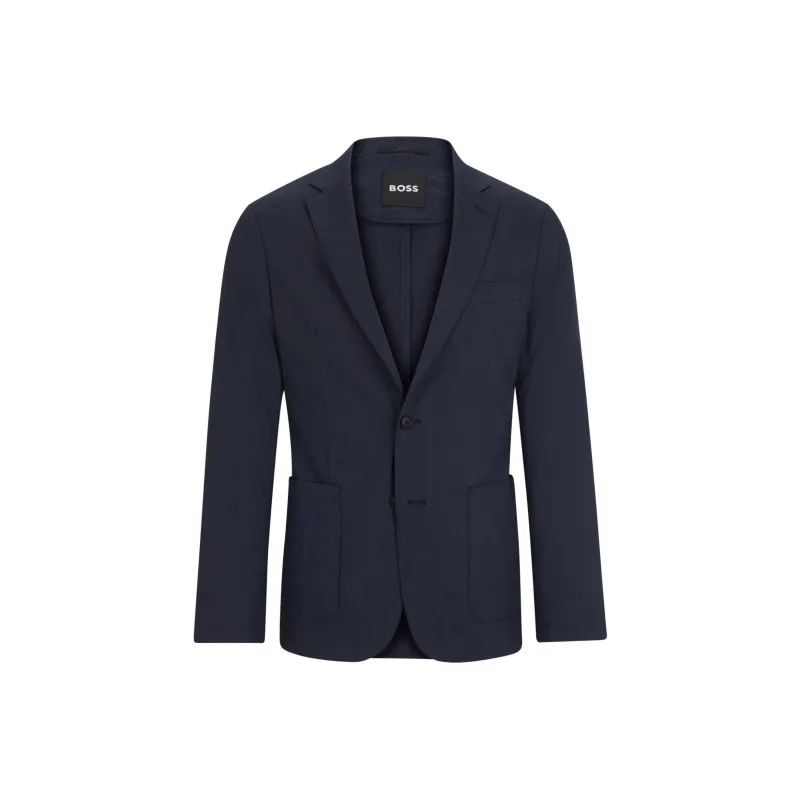 HUGO BOSS Single-breasted Linen-blend Blazer-0