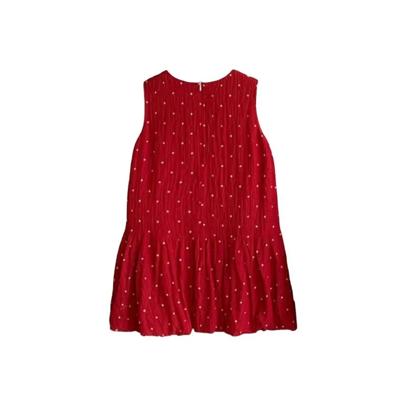 TIBINB Sleeveless Dress Women's Red-1