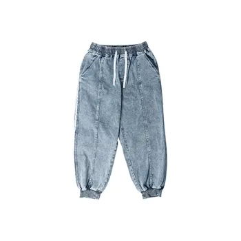 LUJIAMEN Jeans Unisex Washed Blue