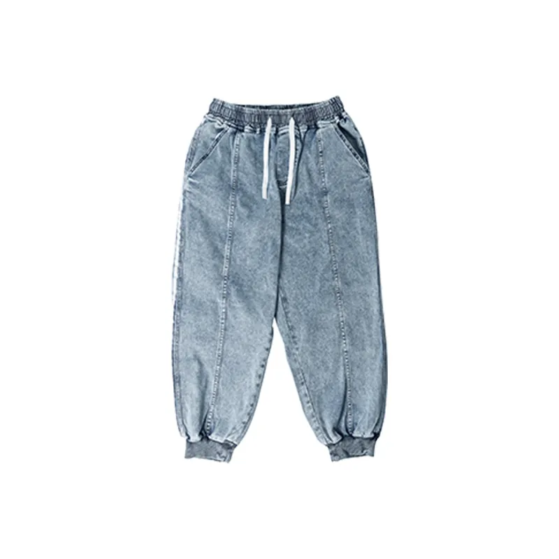 LUJIAMEN Jeans Unisex Washed Blue-0