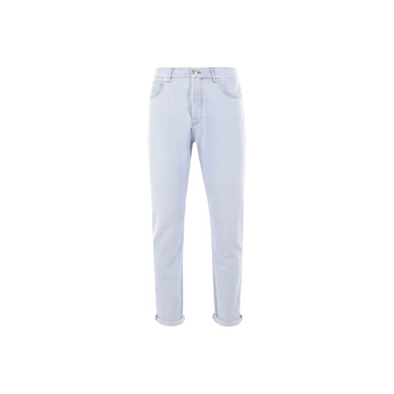 Brunello Cucinelli Logo embroidered Jeans-0