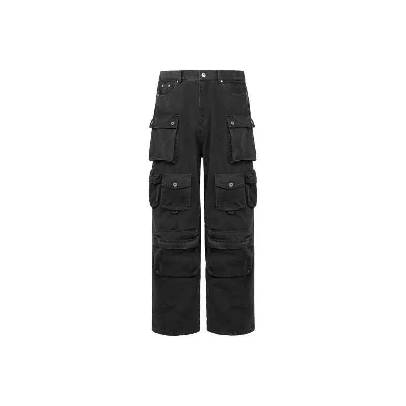 UNDERWATER FW22 Casual Pants Unisex Washed Black-0
