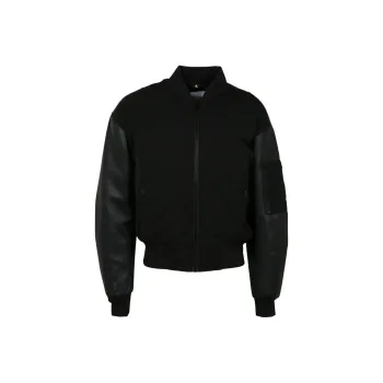 Calvin Klein Faux Leather sleeve Bomber Jacket