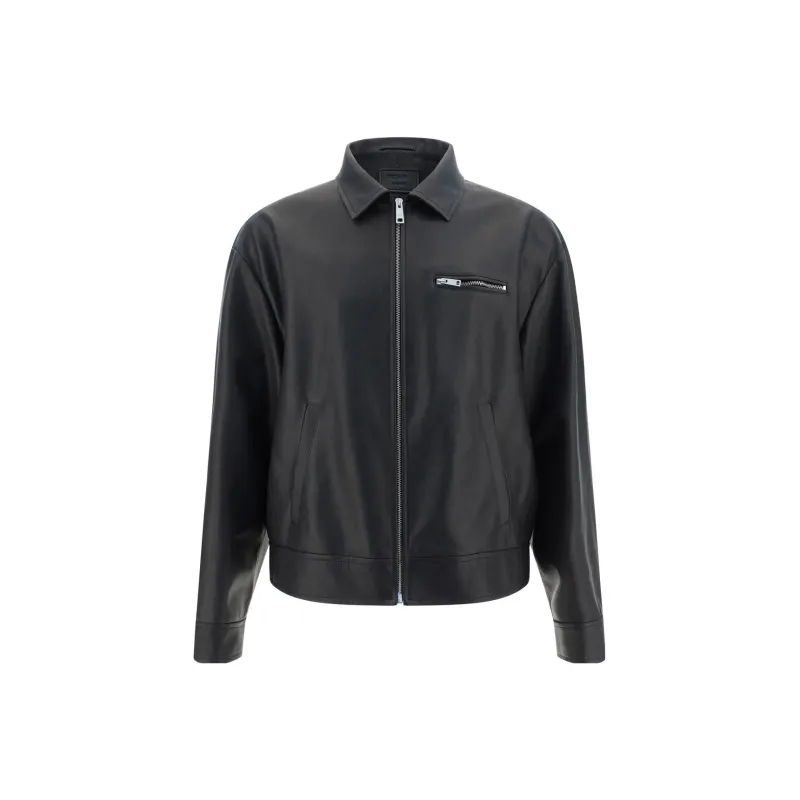 PRADA SS23 Leather Jacket Men's Black-0