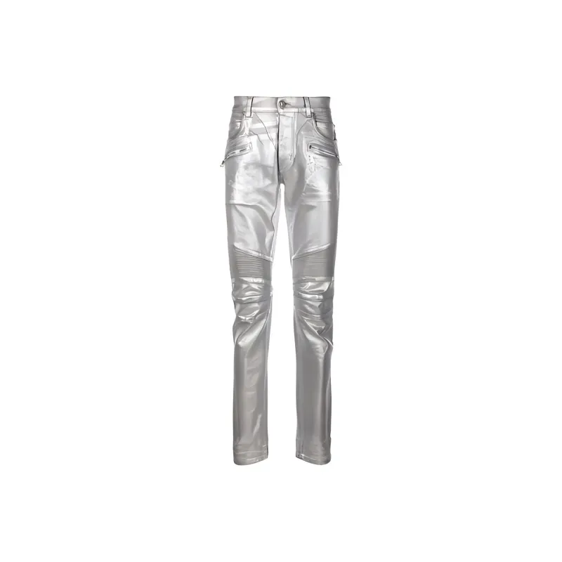 BALMAIN Jeans Men Silver-0