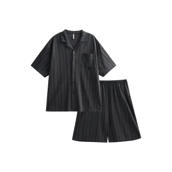 Same Language Pajama Set Men's Alocasia Black