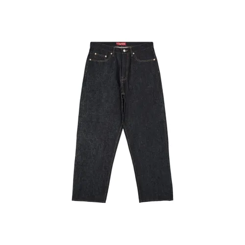 HUGO BOSS Relaxed Fit Jeans In Blue Stonewashed Rigid Denim Jeans Mens Blue