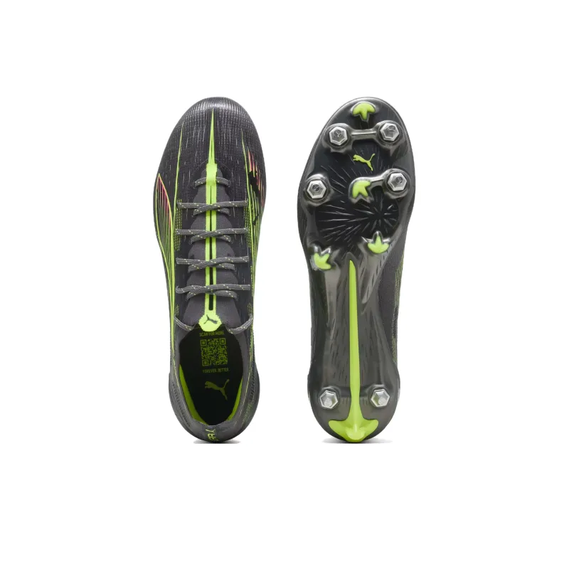 PUMA ULTRA 5 ULTIMATE Anti Slip Wear Resistant Soccer Shoes Men's Silver Yellow-3