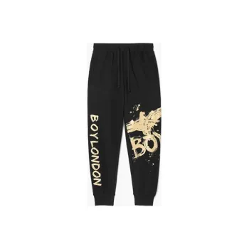 Boy London Knitted Sweatpants Unisex Black Print Gold