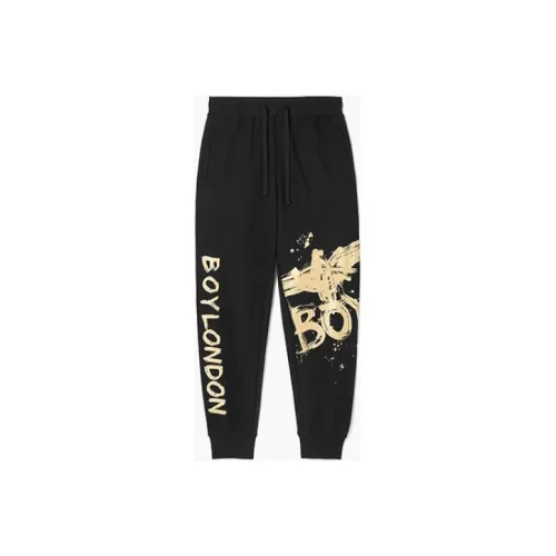 Boy London Knitted Sweatpants Unisex Black Print Gold