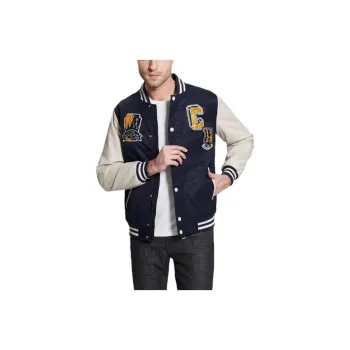 GUESS Patch Varsity Jacket Jackets Coats Men's Blue
