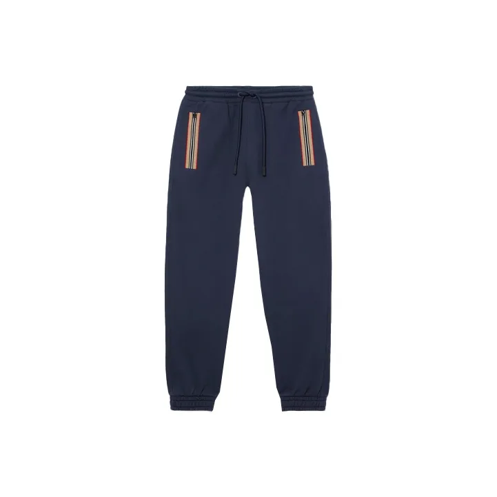 Burberry Knitted Sweatpants Men's Marine Blue-0