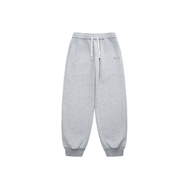 SUPERMOON Thickened And Fleece-Lined Sweatpants Cuffed Pants Unisex-0