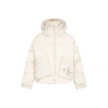 CALVIN KLEIN Puffer Jacket Unisex Ecru