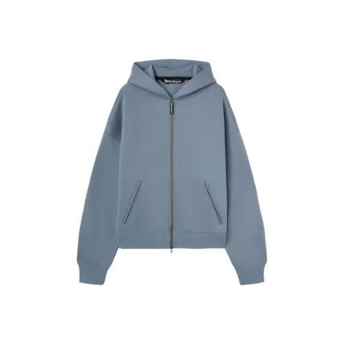 PALM ANGELS Curved Logo Zipped Hoodie