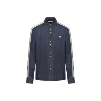PALM ANGELS Monogram Detailed Denim Track Jacket