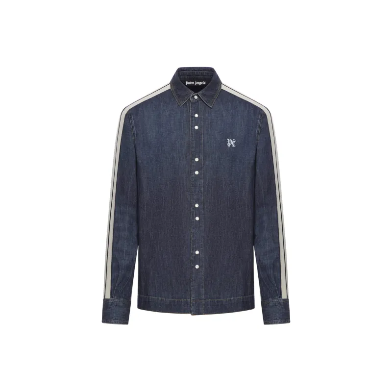 PALM ANGELS Monogram Detailed Denim Track Jacket-0
