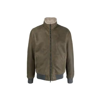 BARBA Leather Jacket Men's Moss Green