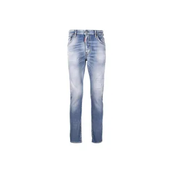 DSQUARED 2 Logo Patch Distressed Slim Fit Jeans