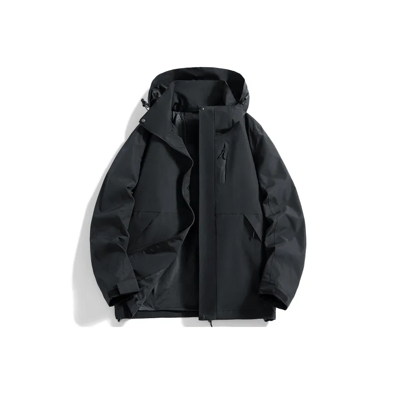FONDLOOK Jackets Coats Unisex Phantom Black-0