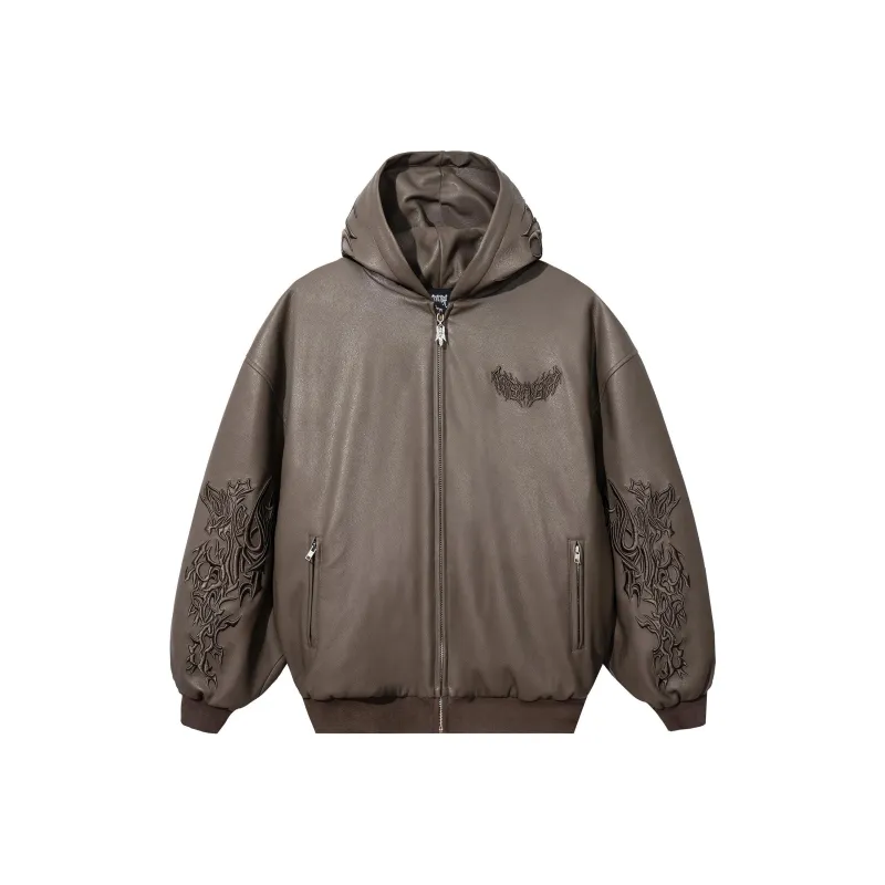 Revenge Leather Jacket Unisex Brown-0