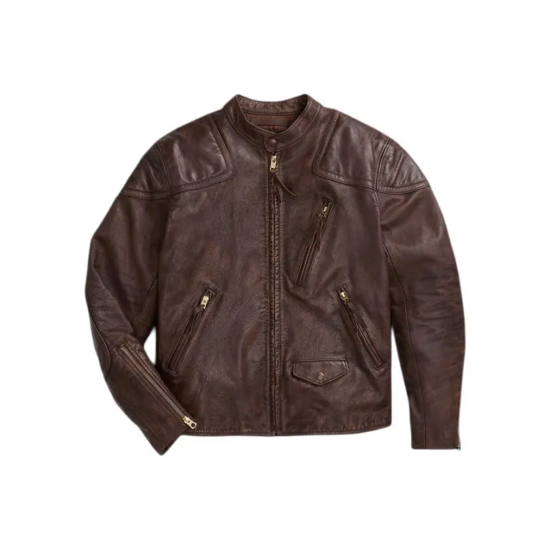 Ralph Lauren SS24 Leather Jacket Men's Vintage Brown-0