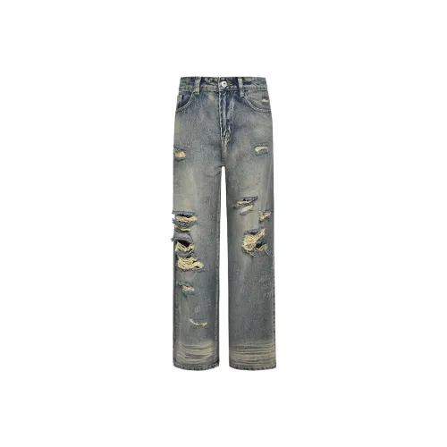 Padded Cloth Printed Trendy Ripped Denim Jacket
