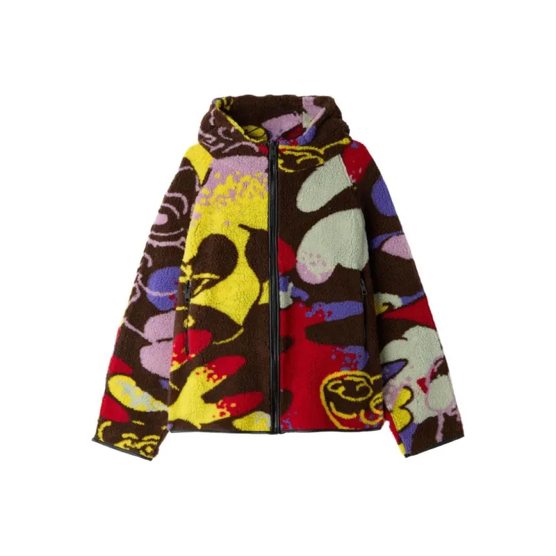 Sunnei Whatever-print Faux-shearling Jacket-0